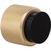 EVI Herrajes | Fermaporta a parete di design - zigrinatura a diamante - 28x28 mm - ottone opaco, gomma nera - montaggio adesivo e a vite