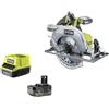 Ryobi R18CS7-140GZL, Sega Circolare a Batteria 18V ONE+ con Motore Brushless, Diametro Lama 184mm, Profondità di Taglio Regolabile, 3700 giri/min, 1 Batteria al Litio 4.0Ah e 1 Caricabatterie 2.0A