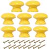 PATIKIL Manopole da 1-3/8 Pollici, 8pz Pomelli Rotondi per Cassetti e Cassettiere Maniglie Legno Pomelli per Cassetti Viti per Mobili da Cucina, Porta, Giallo