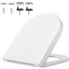 Rainsworth Sedile WC a forma di D con materiale Nano Glaze,Coperchio per WC antibatterico Design Ergonomico,Rapido rilascio a un pulsante di tazza del WC, coperchio bianco universale
