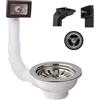 Schläfer 439410 | Piletta Universale per lavelli in Acciaio con troppo pieno rettangolare e tondo, Tipo Basket Foro lavello diam90mm, Uscita 1 1/2, Pilettone Standard in Inox con Vite e Cestello.