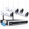 REIGY 8MP Kit Videosorveglianza Wifi Esterno con 2TB HDD, Sistema Telecamera Sorveglianza 16CH NVR+ 4x 2160P Camera Outdoor, IP66 Impermeabile Audio Bidirezionale Visione Notturna Colorata Rilevamento
