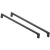 BOZONLI Maniglie per Mobili da Cucina, Maniglia per Mobili in Lega di Zinco, per Cucina, Armadio, Cassetto, Maniglia Quadrata, Tiretti per Mobili, Distanza Fori 224mm, Titanio-nero, 2 Pezzi