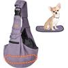 CUBY Marsupio per cani e gatti, reversibile, a mani libere, design morbido e a borsa, adatto per cuccioli, cani di piccola taglia e gatti all'aperto (viola, cinghia regolabile 2.0)