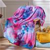 NEWCOSPLAY Coperta super morbida in flanella di alta qualità con motivo a foglie di flanella leggera per tutte le stagioni (888 - arcobaleno viola intenso, 127 x 152 cm)