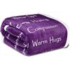 WOLF CREEK BLANKET, coperta Compassion (marca), super morbida, stampe in inglese Strenght, Courage, Warm Hughs, Get well, regalo con pensieri di guarigione ed energia positiva (127 cm x 165 cm)