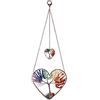 JOVIVI Double Heart Tree of Life Hanging Ornament 7 Chakra Reiki Healing Crystals Stones Gemstone Meditation Window Wall Hanger for Feng Shui Yoga Home Indoor Decor