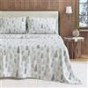 Great Bay Home Set di lenzuola in flanella per letto matrimoniale, 100% cotone turco, doppio spazzolato, con stampa, ultra morbide, comode, 4 pezzi (foresta invernale)