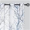 FMFUNCTEX Tende semi-velate a pannelli per camera da letto da 160 cm, stampa di rami di albero grigio su lino, set per tende per soggiorno, 127 cm, confezione da 2