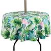 EHouseHome Tovaglia rotonda da 152,4 cm per esterni e interni, con foro per ombrellone e cerniera, impermeabile con cerniera, tovaglia primavera/estate per tavolo circolare da cortile, barbecue