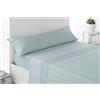 Miracle Home. Set di lenzuola RODA Set da 3 pezzi, lenzuolo con angoli regolabili, piano di lavoro e federa. Anti peeling. 50% cotone/50% microfibra spazzolata. blu. 90 x 200. Letto 90