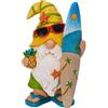 Mood Lab Gnomo da giardino, gnomo surfista, altezza 23 cm, divertente statua da prato, per esterni o decorazione della casa