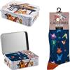 DRW Confezione Regalo Calze con Chitarre elettriche, Colore Blu, Scatola di Metallo, Taglia, Medidas: Talla Unica
