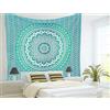 Popular Handicrafts Arazzo da appendere al muro, in tessuto ombré, stile hippie, con mandala, bohémien, intricato arazzo indiano, 215 x 230 cm, verde