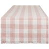DII Heavyweight Fringed Check Tabletop Collection, Table Runner, 14x72, Pale Mauve