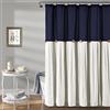 Lush Decor Tenda da doccia in lino, 183 x 183 cm, blu navy e bianco