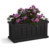 Mayne Cape Cod Rectangle Planter - Black - 24in L x 11in W x 11in D - Polyethylene - Built-in Water Reservoir (4839-B)