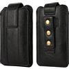 QBYVQQN Porta Cellulare da Cintura in Pelle, Borsa da Cintura Pelle per Cellulare Uomo, Verticale Borsello da Cintura Sacchetto Clip Telefono Borsetta Custodia Marsupio Campeggio Viaggio Borsa Clip da Cintura