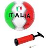 CUCUBA Pallone da Calcio Italia da Allenamento o Partita Colore Verde Bianco Rosso Scudetto Tricolore Misura 5 con Pompa Portatile