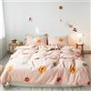 AOJIM Set copripiumino con stampa floreale, per letto matrimoniale, in puro cotone, per bambini e adulti, biancheria da letto chic con fiori, 3 pezzi, 1 copripiumino morbido e resistente e 2 federe