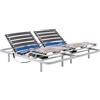 Geriafy - Letto Elettrica Motorizzata Reclinabile 160x190 cm | Coppia Singoli Uniti | Rete in Faggio | Telecomando via Cavo