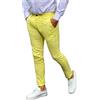 Generisch Pantaloni in tessuto da uomo, eleganti a vita alta, tinta unita, con tasche, casual, per uomo, pantaloni stretti, chiusura lampo, pantaloni dritti alla moda, abbigliamento sportivo, giallo., m