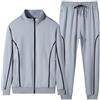 Bauzuoyo Tuta sportiva da uomo, tuta da jogging, 2 pezzi, con cappuccio, leggera, traspirante, in cotone, pantaloni da jogging, casual, da jogging, grigio., XXXL