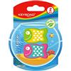 KeyRoad Gomma per cancellare - Pesci/gomma per matita e matite colorata/2 pezzi/blister/mix di colori/ideale per scuola e ufficio, KR972126