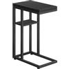 HOOBRO Tavolino a Forma di C, Tavolino da Divano Pieghevole, Tavolino da Caffè in Stile Industriale, con Ripiano Portaoggetti, per Soggiorno, Camera da Letto, Nero EBK29SF01