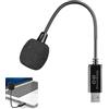 C G CHANGEEK Microfono USB mini per laptop e computer desktop, con collo d'oca e scheda audio USB universale, compatibile con PC e Mac, plug & play, ideale per lavoro da remoto e lezioni online