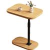 lcvtos Tavolino Piatto a Forma di C, Tavolino Laterale Regolabile in Altezza, Tavolino Laterale, Tavolino da Caffè Mobile, Mobile e Pratico, Salva Spazio Sul Divano, Soggiorno Semplice (Colore del legno)