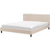 Beliani Letto sfoderabile in tessuto beige 180 x 200 cm