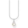 Thomas Sabo Collana da Donna in Argento Sterling 925, Lunghezza 38 45 cm, Catenina con ciondolo di perla