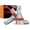 PAERKU Lampadine H11 LED per Automobili, 6500K Bianco Freddo 18000LM Sostituzione Lampada Alogena, Fanless Design, Plug and Play (2 pezzi)
