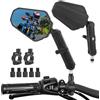 Heart Horse Universale Specchietti Moto E24 Omologati, Anti-Glare Specchietti Moto Manubrio, Specchietto Retrovisore con Viti M10 M8, Specchietto Laterali Pieghevole per Aventure Scooter ATV Roller
