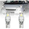 NSLUMO Coppia Luci di Posizione T10 W5W LED per Smart Fortwo 451 Forfour 453 - 6000K Senza Errore, Lampadina per Luce di Posizione