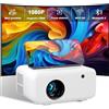 VISULAPEX Mini Proiettore Portatile 2025 Upgraded, Visulapex V3 PRO Proiettore 12000 Lumen Supporto FHD 1080P, Zoom 50% e Focus Elettrico, Videoproiettori 5G WiFi Bluetooth per iOS/Android/TV Stick/HDMI/USB