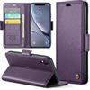 Rerzoiro Cover per iPhone XR Custodia Portafoglio [Blocco RFID] Premium Pelle PU Wallet Case Flip Libro con Porta Carte Slot Supporto Flip Case per iPhone XR, Viola
