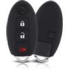 Cover Key Cover Chiave Auto Custodia in Silicone Telecomando 3 Tasti Compatibile con Nissan Qashqai Micra Juke Murano X-Trail Almera Cube Roadster Navara Note Rogue Sentra Skyline Teana (Nero)