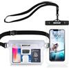 WONSAR borsa impermeabile, marsupio, Custodia Smartphone, Porta Cellulare Subacquea Universale per Spiaggia Nuoto, Canottaggio, Pesca, Vela, Escursioni