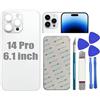LiXiongBao Sostituzione del coperchio del vetro posteriore 14 Pro per iPhone 14 Pro Sostituzione del vetro posteriore posteriore da 6,1 '' con kit di strumenti di riparazione (Argento)