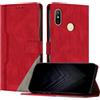 Netany Custodia Compatibile con Xiaomi Redmi Note 6/ Note 6 Pro,custodia magnetica in pelle PU con [Slot Cart] [Supporto Stand] [Magnetica] (Rosso)