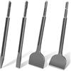 Konvixon Set di 4 Scalpelli SDS Plus, 250 mm Scalpello SDS Diritto e Curvato a 20°, Scalpello a Punta, Scalpello Piatto per Piastrelle Calcestruzzo Muratura Pietra, Compatibile con Martelli SDS Plus