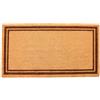 Casa Service BASSANO Zerbino Cocco Naturale Cornice 50x90 cm Rettangolare Fondo Gomma PVC per ingresso Resistente Lavabile Antiscivolo (Brown)