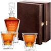 Maverton set Caraffa per whisky in vetro con 2/4/ 6 bicchieri - ideale per alcolici e liquori - 950 ml - incisione personalizzata - ottimo per acqua - pensiero speciale per Lui - all'avventura!