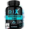 DIX Magnesio Bisglicinato Malato Citrato ✗ 3 forme di Zinco ✗ Vitamina B6 Bioattiva ✗ ZMA DIX ✗ Alta Biodisponibilità ✗ Prodotto in Francia ✗ 120 Capsule Vegane ✗ Ideale per Sportivi ✗