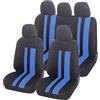 Auto Accessori Lupex - Copri sedili Auto Universali LS07 | Colore Blu | Set Anteriori e Posteriori | Poliestere | No Suv