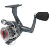 Quantum Optix Spinning Fishing Reel, Size 10 Reel, Changeable Right- or Left-Hand Retrieve, Aluminum Spool, Stainless Steel Bail Wire, 5.2:1 Gear Ratio, Silver, Clam Packaging