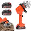 Aisny Motozappa a Batteria, 21V Motocoltivatore da Giardino con 2 Batterie 3000mAh Zappatrice Elettrica con 4 Lame in Metallo 10cm Larghezza di Lavoro 10cm Profondità di Lavoro 235 Giri/min Velocità
