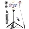 SelfieShow 135CM Bastone Selfie Treppiede con 2 Luce di Riempimento, 4 in 1 Selfie Stick Treppiede per Telefono con Telecomando Treppiedi Portatile con Vite da 1/4 Compatibile con Gopro/iPhone/Samsung